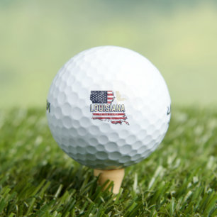 Louisiana United Staaten Retro Map Vintag USA Golfball