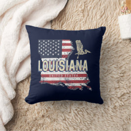 Louisiana United Staaten Retro Map Vintag USA Kissen