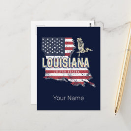 Louisiana United Staaten Retro Map Vintag USA Postkarte