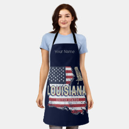 Louisiana United Staaten Retro Map Vintag USA Schürze