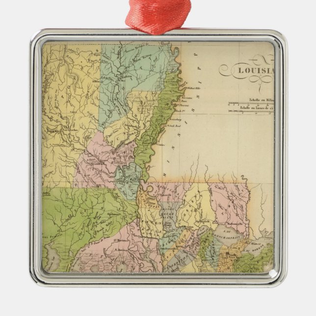 Louisiana US Silbernes Ornament (Vorne)