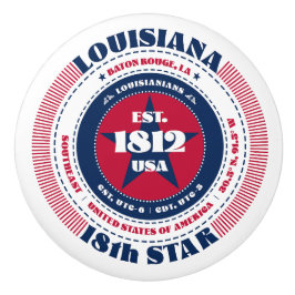 Louisiana US-Staat Red White Blue Typografy Keramikknauf