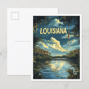 Louisiana USA Kunst Vintage-Illustration Reise Postkarte