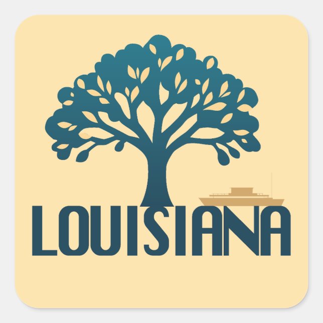 Louisiana USA Quadratischer Aufkleber (Vorderseite)