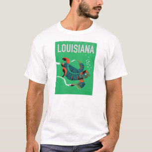 Louisiana USA Vintage-Reiseplakat-Kunst T-Shirt