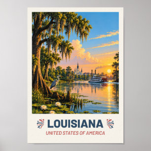 Louisiana USA – Vintage Reiseplakat Poster