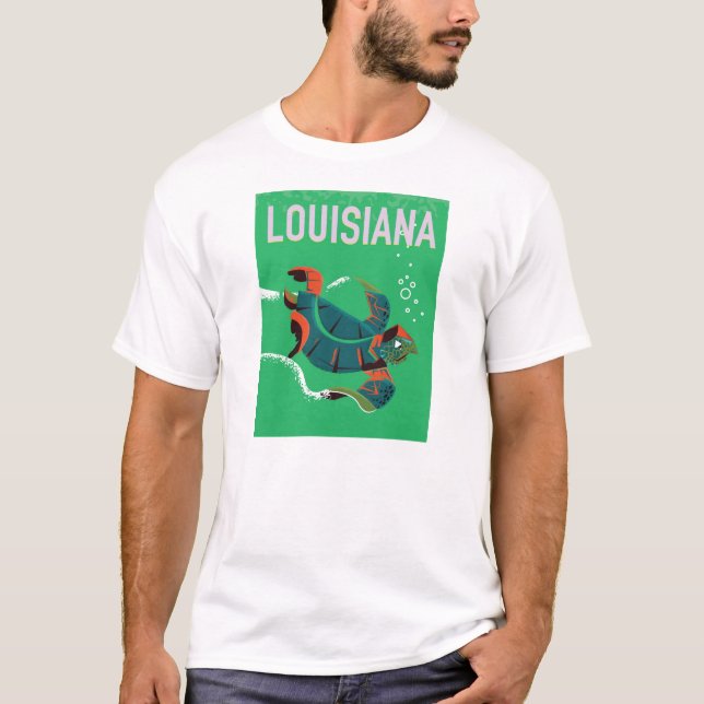 louisiana USA vintage travel poster art T-Shirt (Vorderseite)