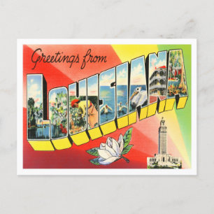 Louisiana Vintag Big Letters Postcard Postkarte