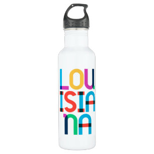 Louisiana Vintag Retro Pop Art 80er Primärfarben Edelstahlflasche