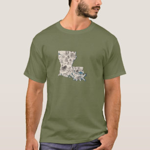 Louisiana Vintage Bildkarte T-Shirt