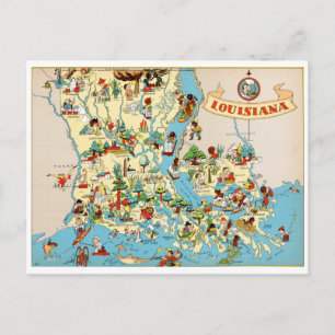 Louisiana Vintage-Karte Postkarte