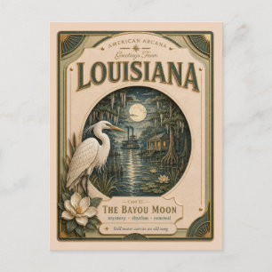 Louisiana Vintage Paper Cut American Arcana Postkarte
