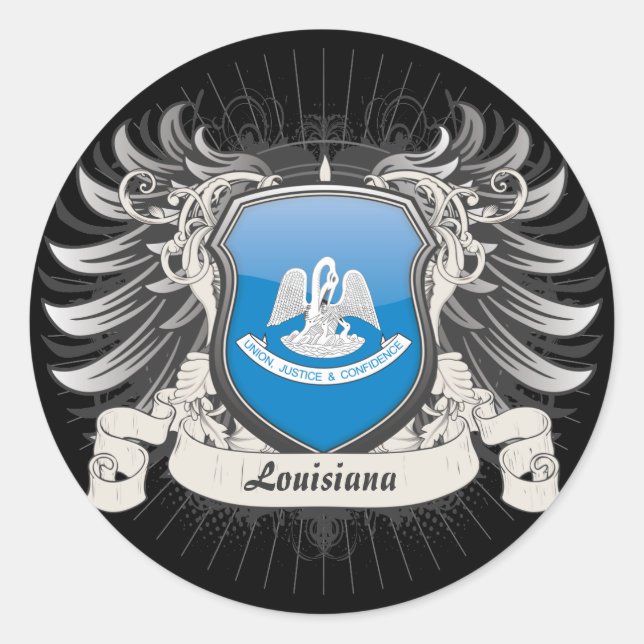 Louisiana Wappen Runder Aufkleber (Vorderseite)