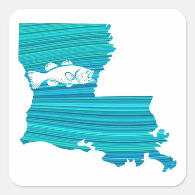 Louisiana Wave Fishing Quadratischer Aufkleber (Vorderseite)