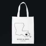Louisiana Wedding Welcome Bag Map Tasche mit Herz Wiederverwendbare Einkaufstasche<br><div class="desc">Begrüßungsgeschenktasche mit Kartengrafik. Ihre Gäste werden in ihrem Hotel einchecken und diese Tasche mit den Leckereien,  die sie erwarten,  finden. Sie können das Herz mit der Funktion "Weiter anpassen" an den Ort Ihres großen Tages positionieren.</div>