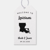 Louisiana Wedding Welcome Bag Tags, Karte