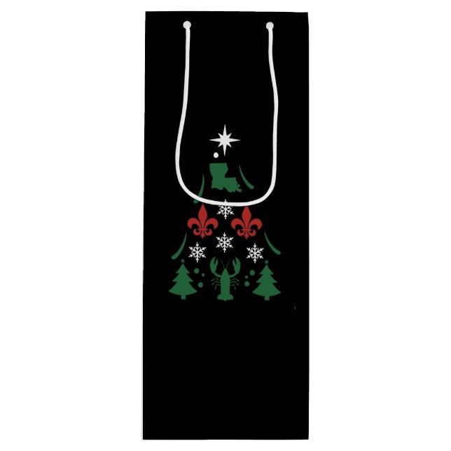 Louisiana Weihnachtsfeiertag Cajun Geschenktüte Für Weinflaschen (Vorderseite)