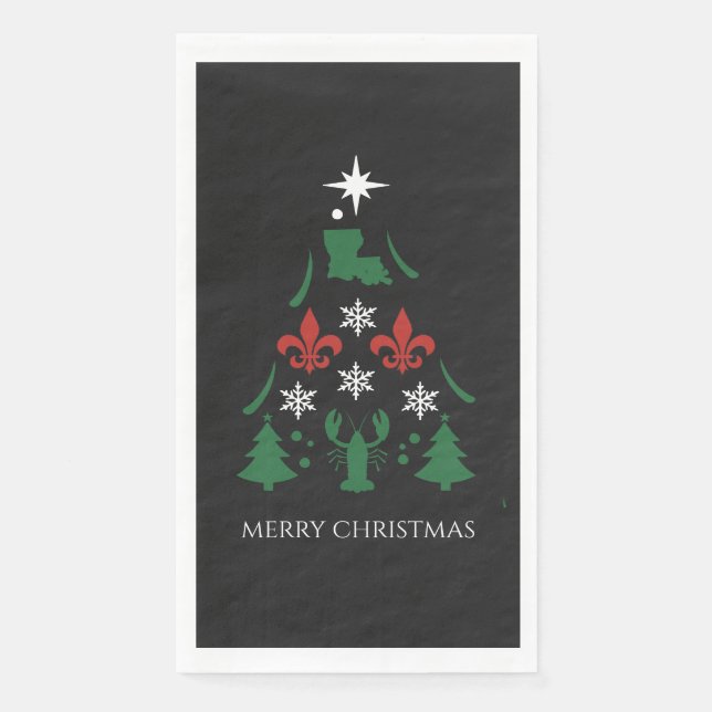 Louisiana Weihnachtsfeiertag Cajun Party Serviette (Vorderseite)