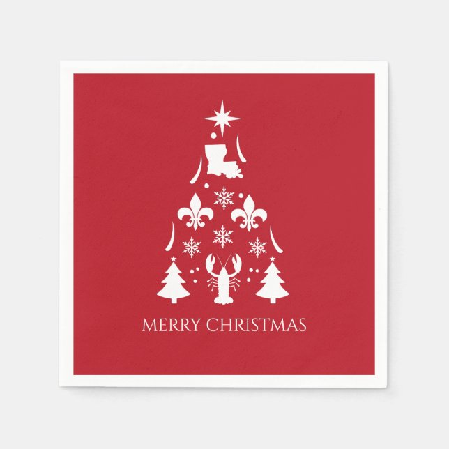 Louisiana Weihnachtsfeiertag Cajun Serviette (Vorderseite)