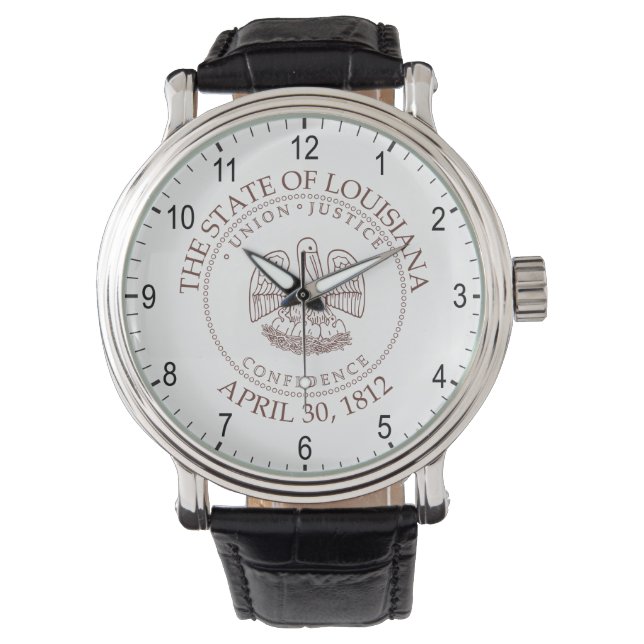 Louisiana-Zeichen Armbanduhr (Vorderseite)