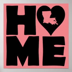 Louisiana Zuhause Heart Staaten Poster Sign