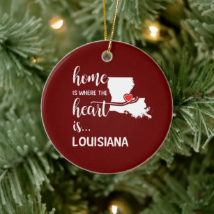 Louisiana Zuhause ist das Herz Keramik Ornament