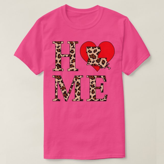 Louisiana Zuhause Leopard Print TShirt (Design vorne)