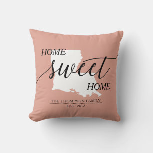 Louisiana Zuhause Sweet Zuhause Familienname Kissen