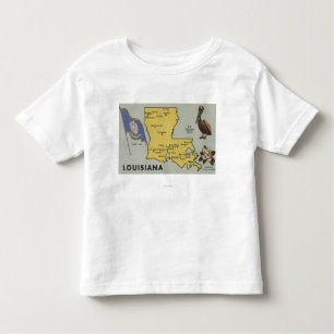 LouisianaDetailed Karte von StateLouisiana Kleinkind T-shirt
