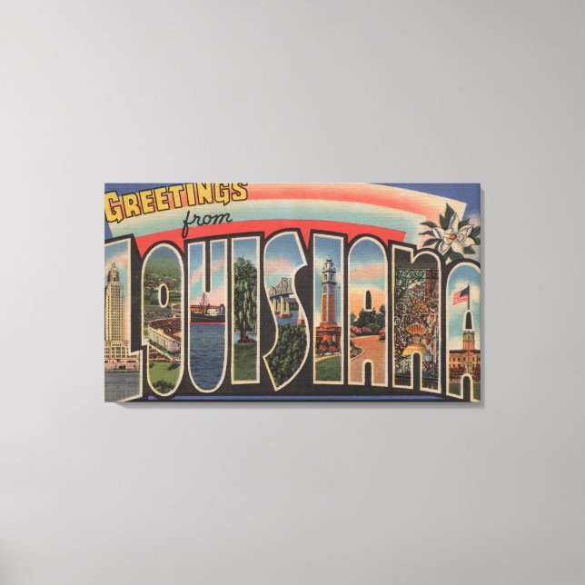 LouisianaGroße BuchstabenszenenLouisiana Leinwanddruck