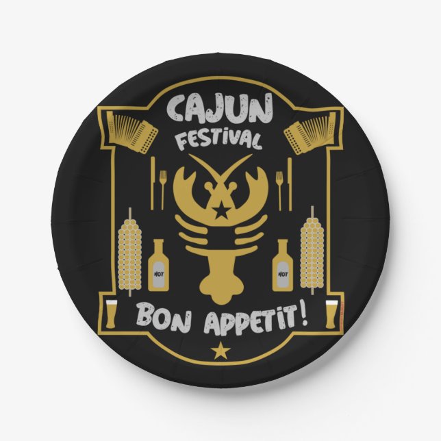 Louisianas Cajun Bayou Pappteller (Vorderseite)