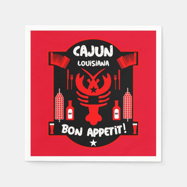Louisianas Cajun-Feinschmecker und Veranstaltungen Serviette (Vorderseite)