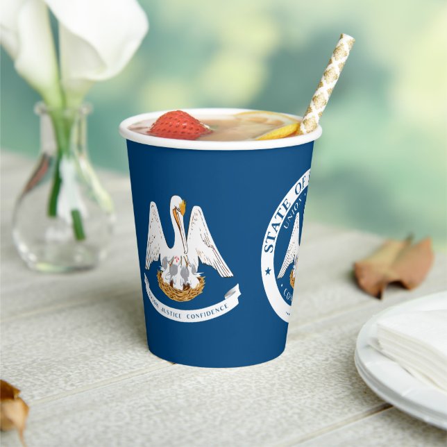 Louisianian Flag & Seal, Flag of Louisiana Pappbecher (In Situ)