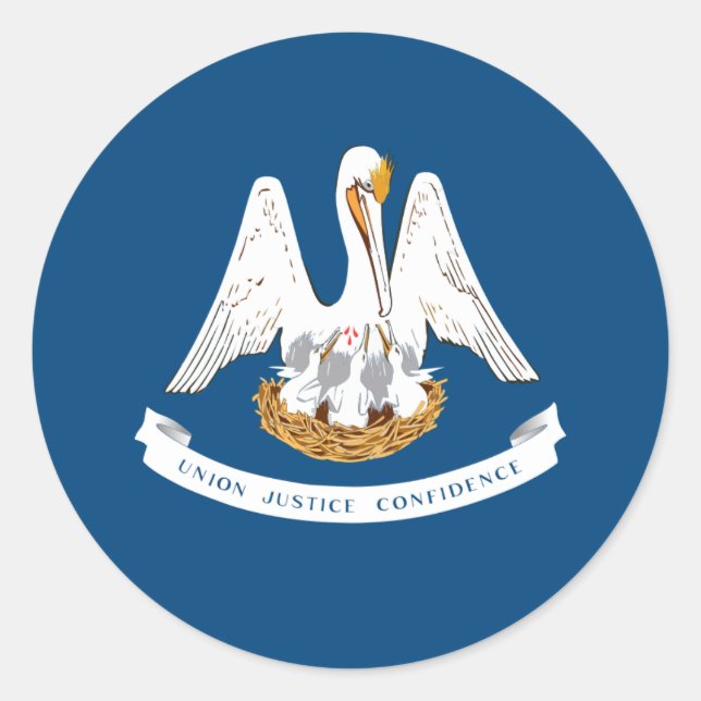 Louisianische Flagge, Flagge Louisianas Runder Aufkleber (Vorderseite)