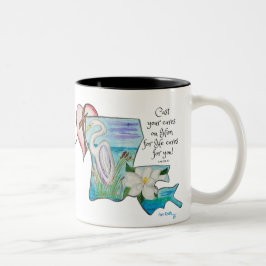 Louisischer Liebesvogel und Blume Zweifarbige Tasse