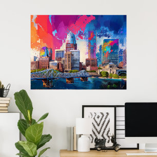Louisville Abstrakte Skyline Poster