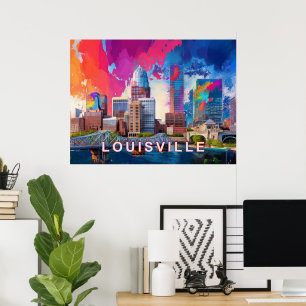 Louisville Abstrakte Skyline Poster