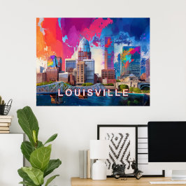 Louisville Abstrakte Skyline Poster