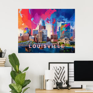 Louisville Abstrakte Skyline Poster