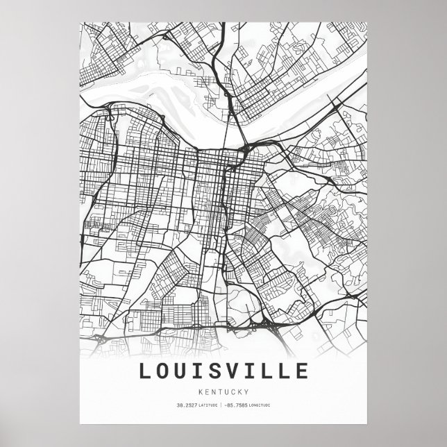 Louisville City Map Poster (Vorne)