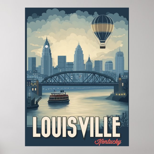 Louisville, Kentucky - Atemberaubende Aussicht auf Poster (Vorne)