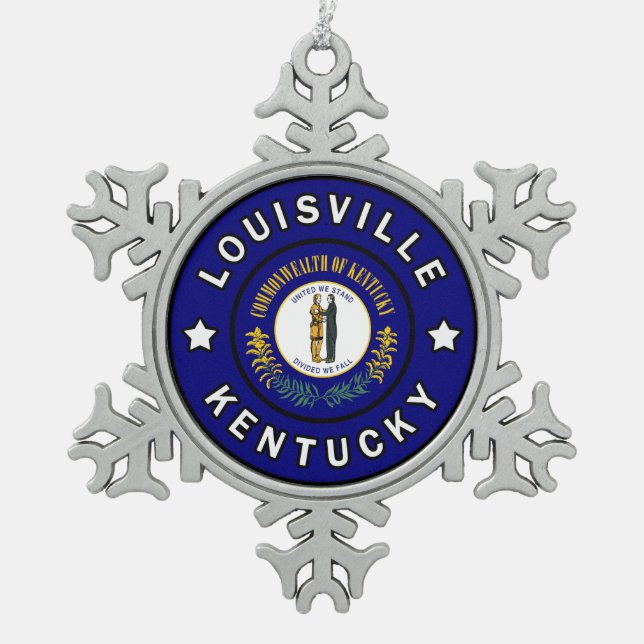 Louisville Kentucky Schneeflocken Zinn-Ornament (Vorderseite)