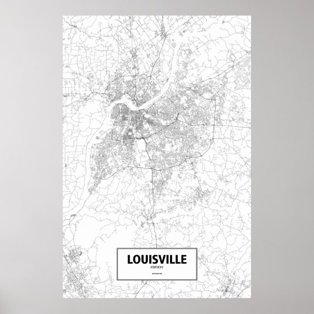 Louisville, Kentucky (schwarz auf weiß) Poster (Vorne)