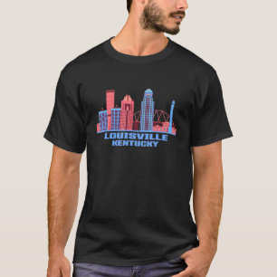Louisville Kentucky Skyline Usa Colorful American T-Shirt
