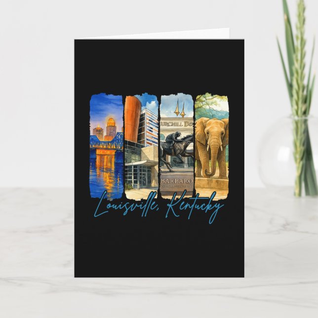Louisville Kentucky Traveling Brushstroke Souvenir Karte (Vorderseite)