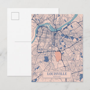 Louisville Kentucky USA Breezy City Karte Reise