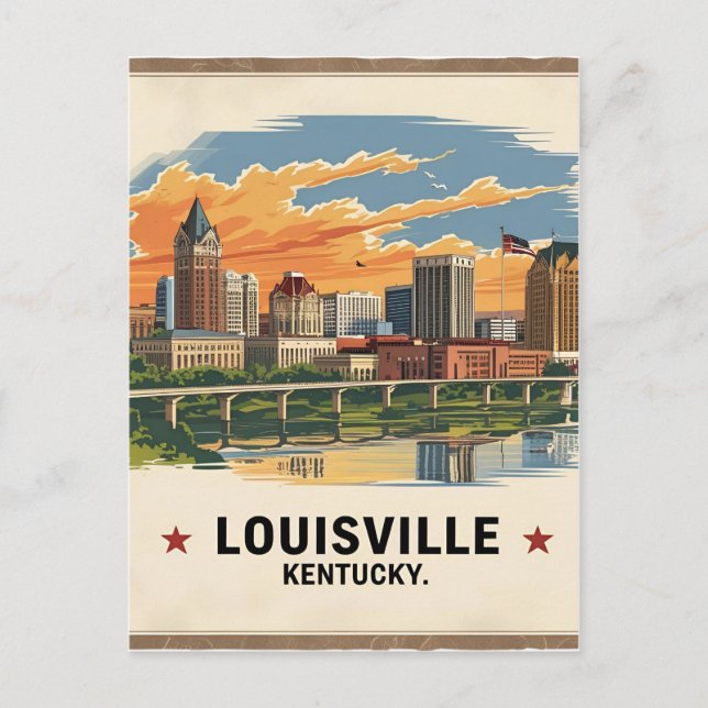 Louisville Kentucky USA Skyline Postkarte (Vorderseite)