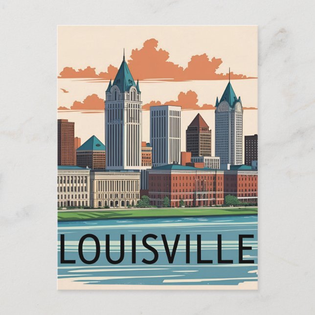 Louisville Kentucky USA Skyline Postkarte (Vorderseite)