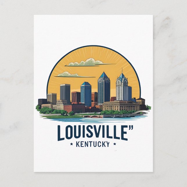 Louisville Kentucky USA Skyline Postkarte (Vorderseite)