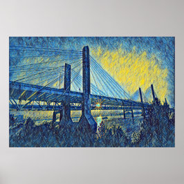 Louisville, KY Abraham Lincoln Bridge Painting Poster
